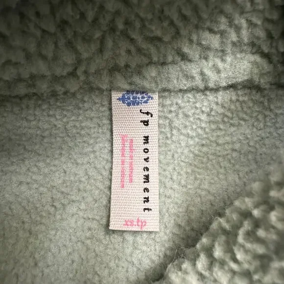 Free People FP Movement Women XS Hit The Slopes Aqua Haze Pullover Fleece Jacket - Picture 5 of 10